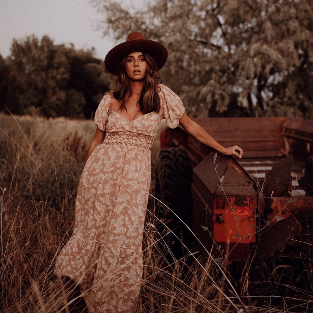 Free People Ellie Printed Maxi Dress NWT